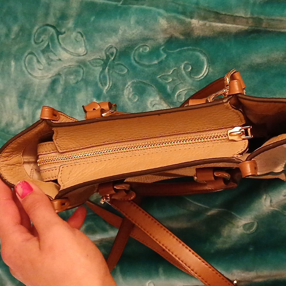 Michael Kors Kris Small Color Block Pebbled Leather Satchel - Picture 7 of 17